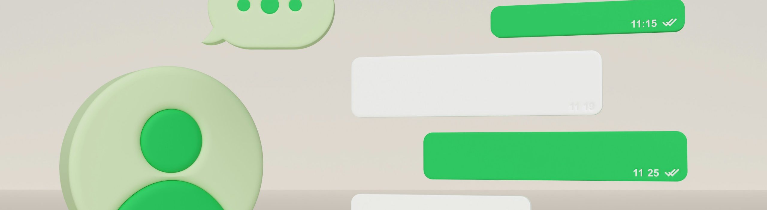 Conversational AI chat interface with message bubbles and a user avatar